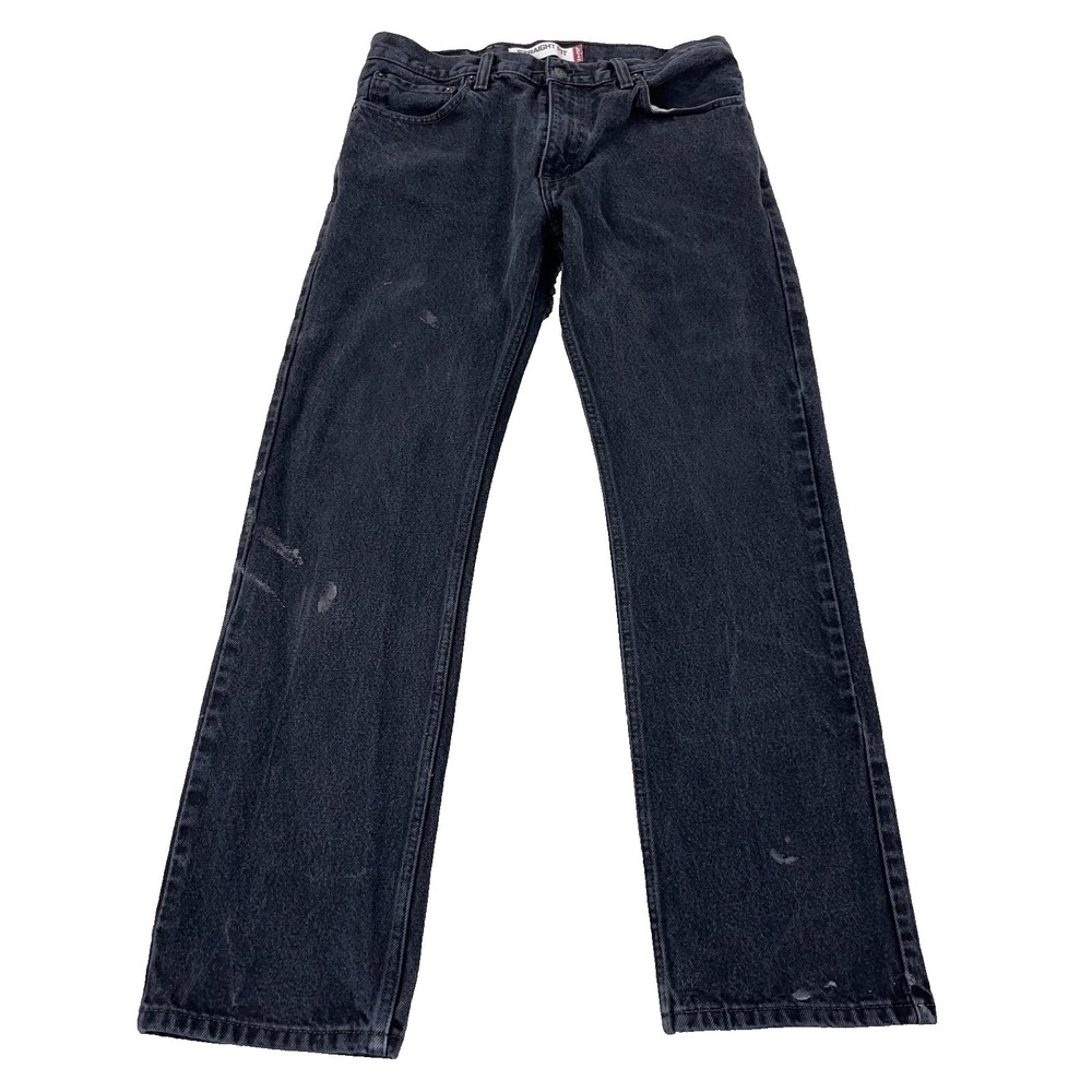 Levis 505 Jeans Men 32x32 Straight Leg Regular Fit Black Wash Work Pants VTG Y2K